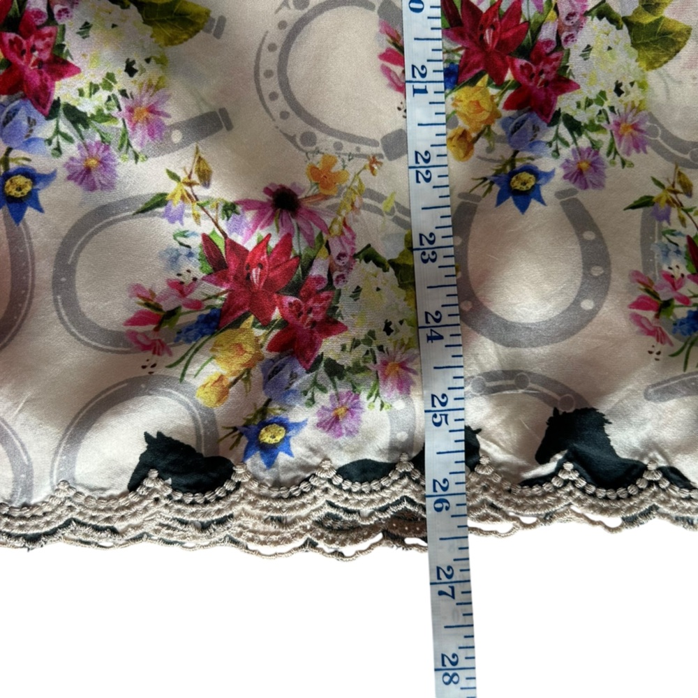 •Johnny Was Silk floral blouse Sz S Like New - Picture 10 of 12